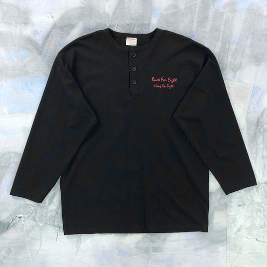 Vintage 90s Buck For Eight Hang On Tight Bull Rider Heavyweight Long Sleeve Shirt XL