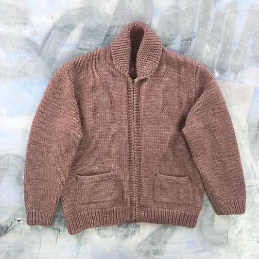 Vintage Wool Cardigan Zip Sweater L