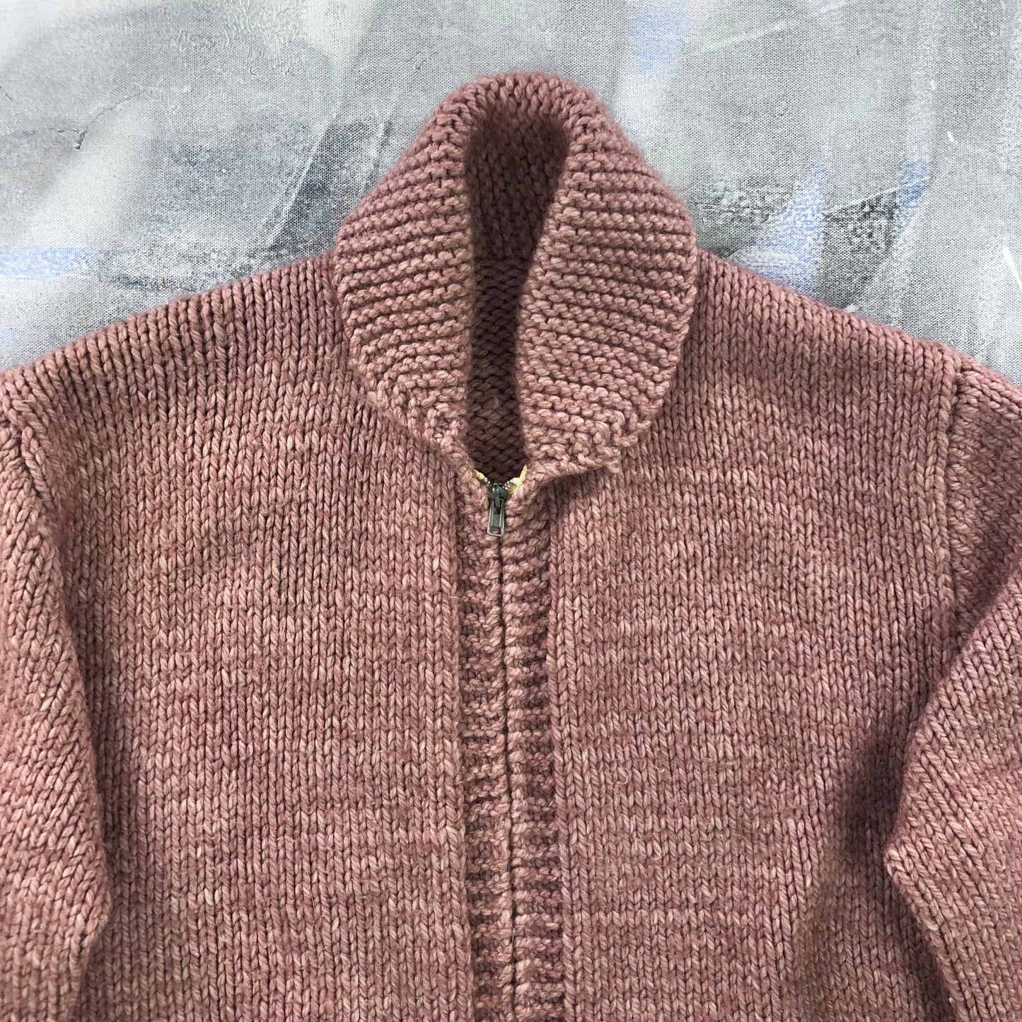 Vintage Wool Cardigan Zip Sweater L