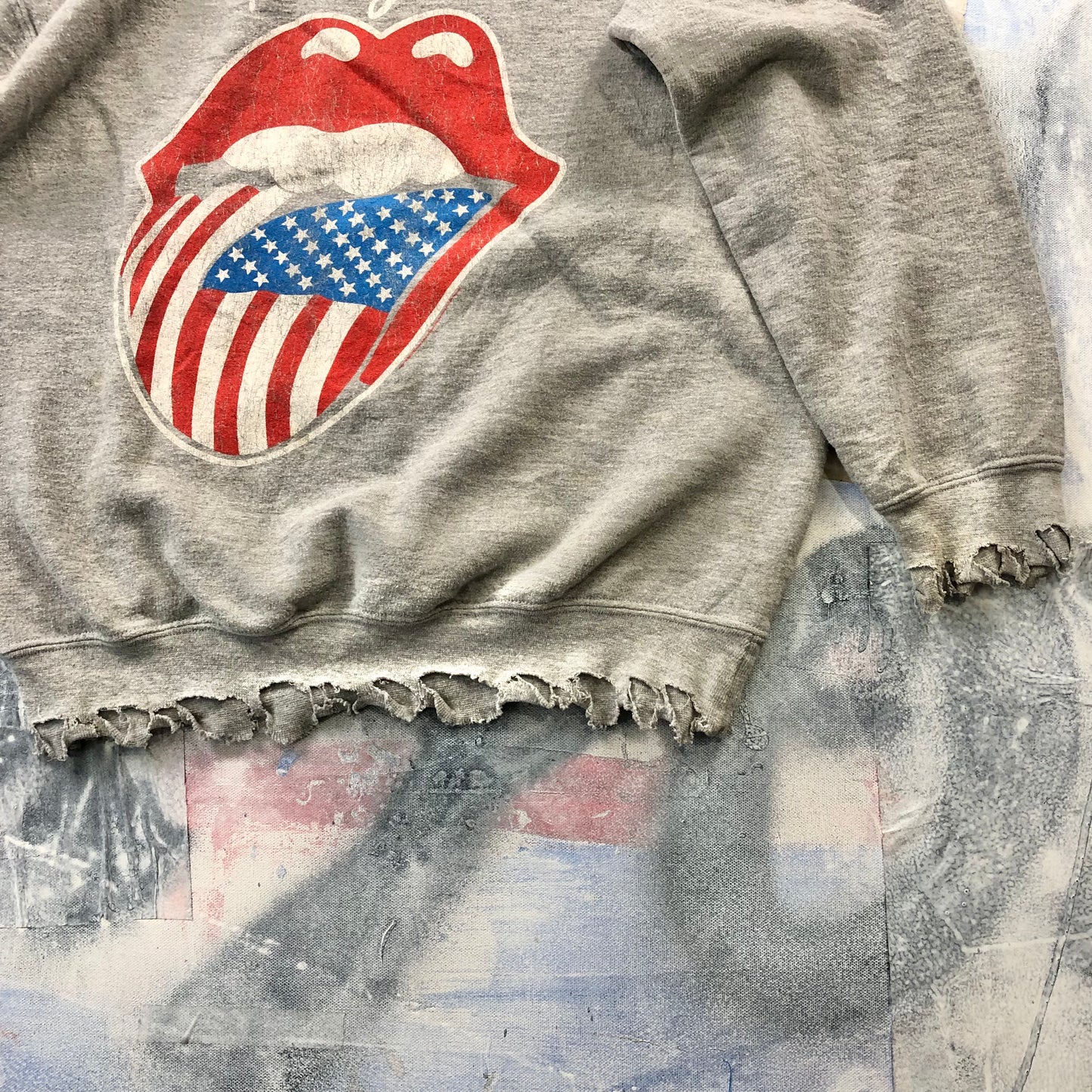 The Rolling Stones Distressed Style Crewneck Sweatshirt S