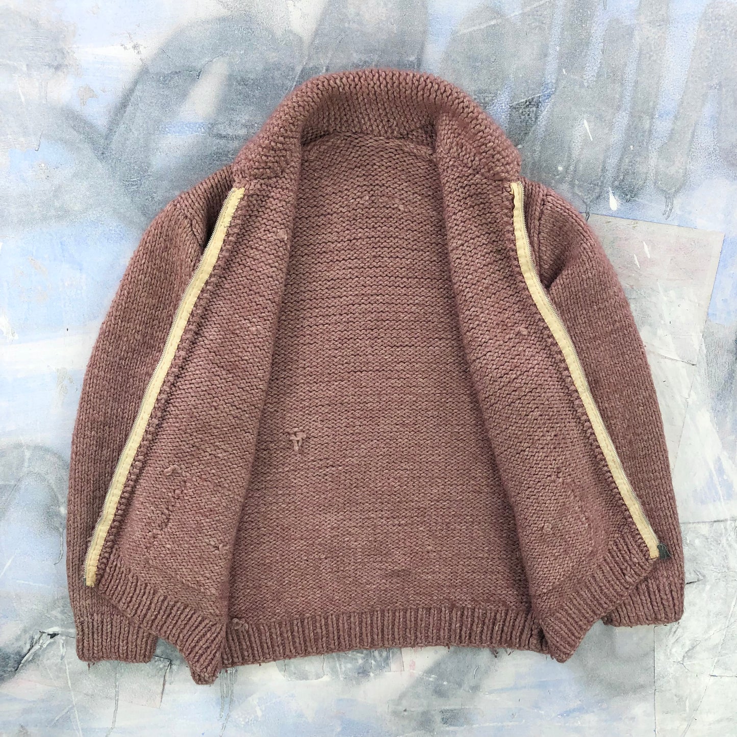 Vintage Wool Cardigan Zip Sweater L