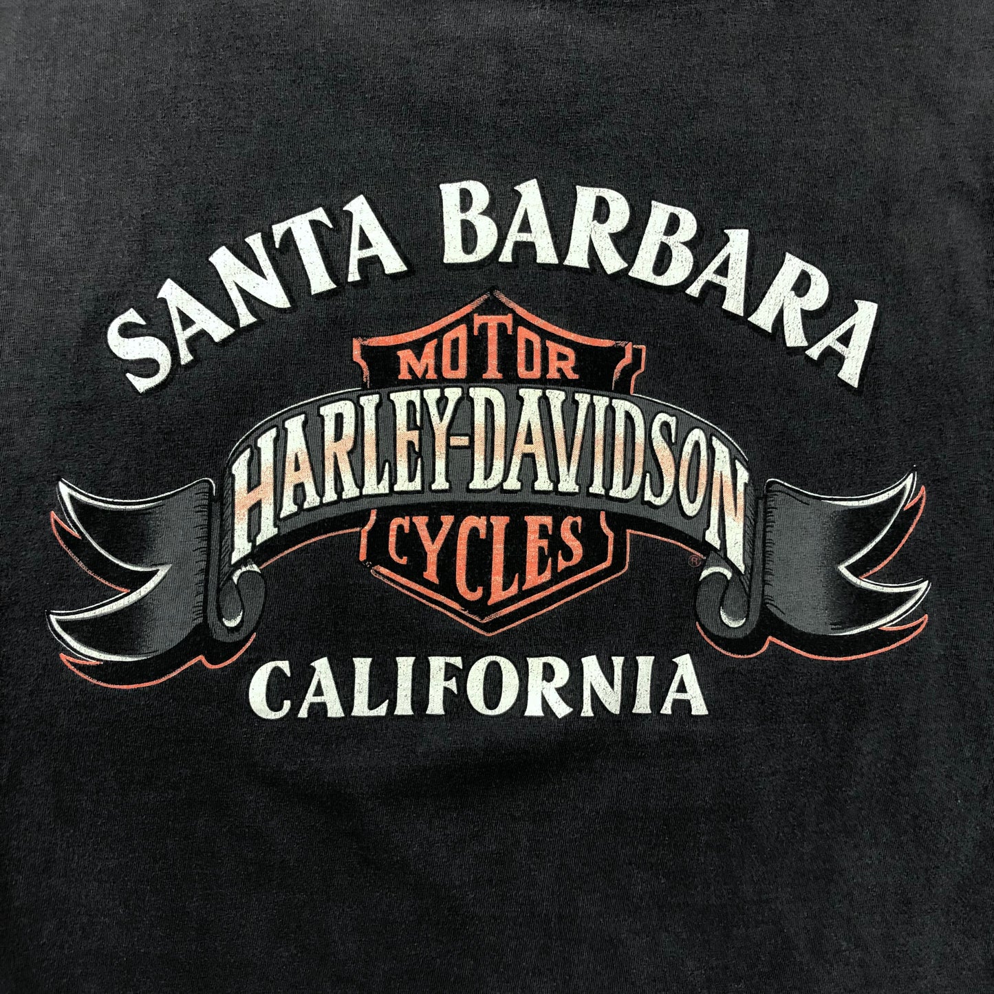 Vintage 90s USA Harley Davidson Motorcycles Santa Barbara California Custom Cut Off T Shirt L