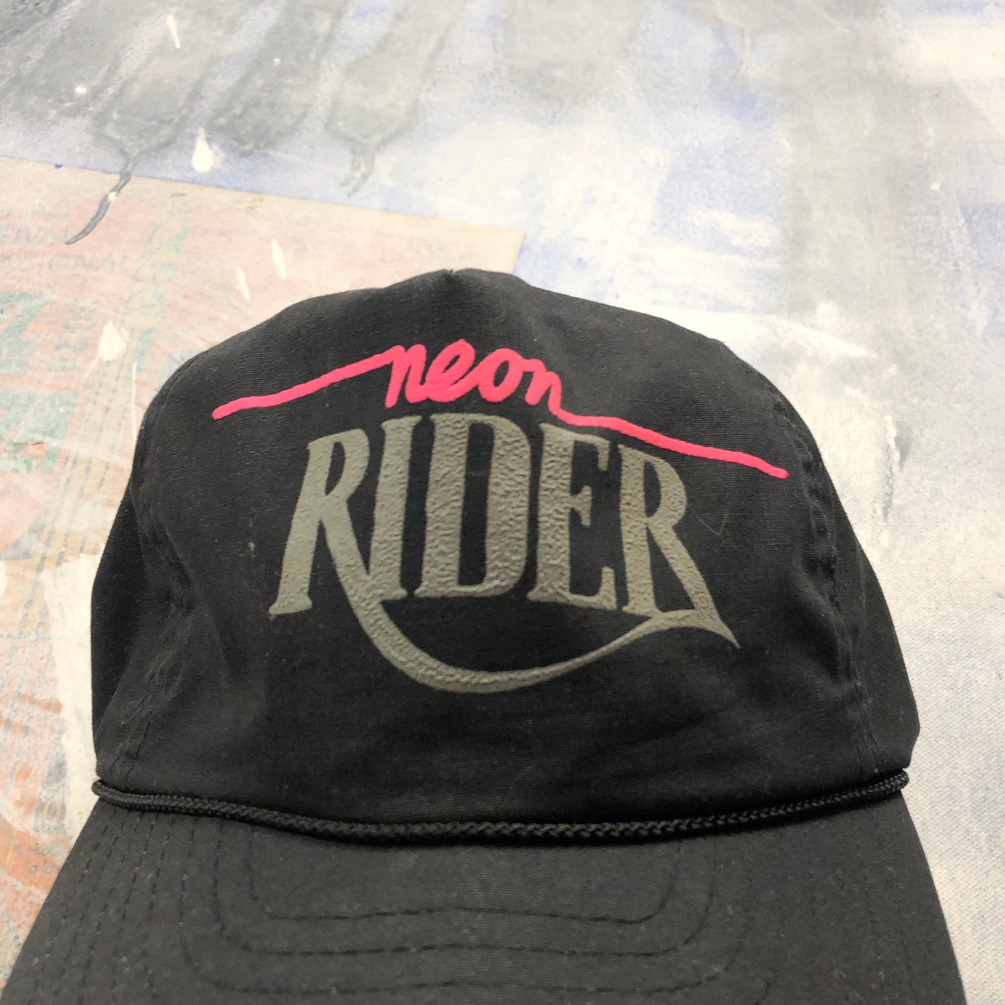 Vintage 90s Neon Rider TV Series Snapback Hat