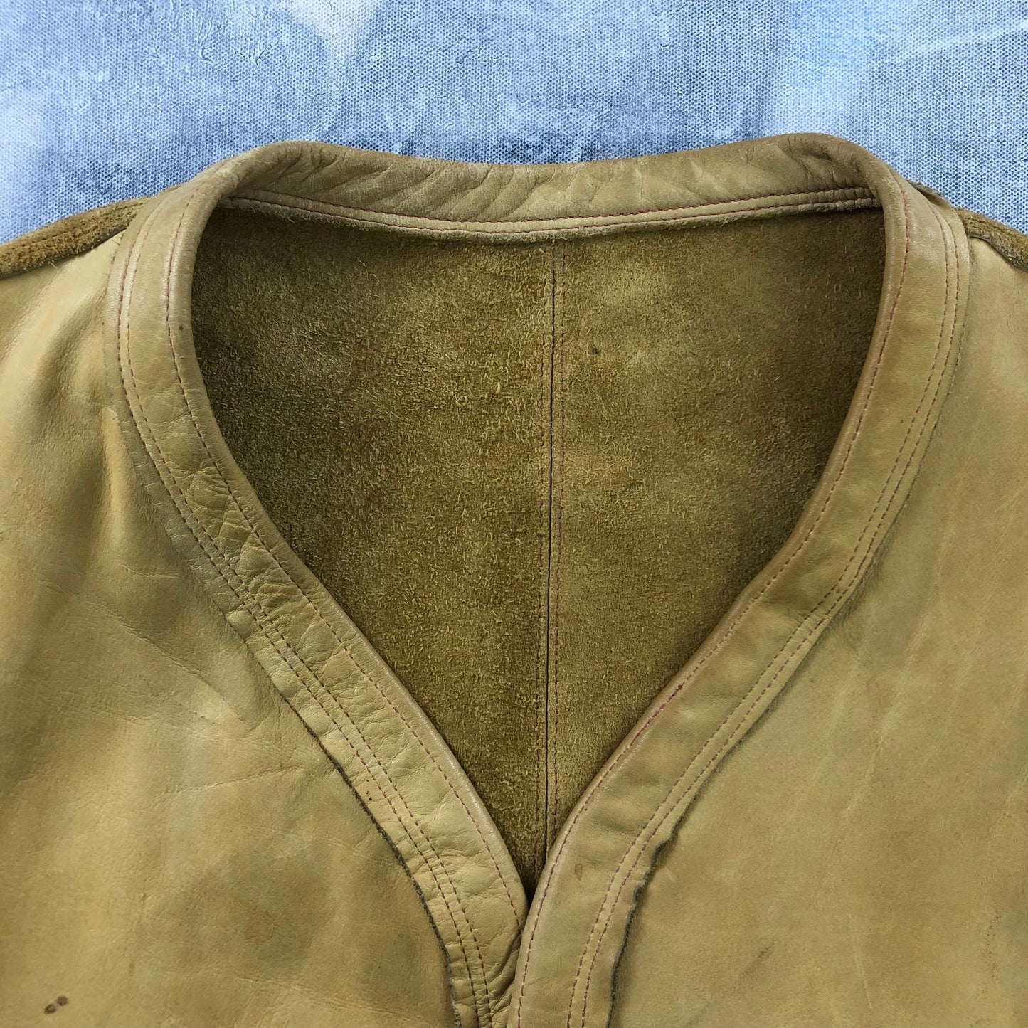 Vintage Leather Western Button Vest L