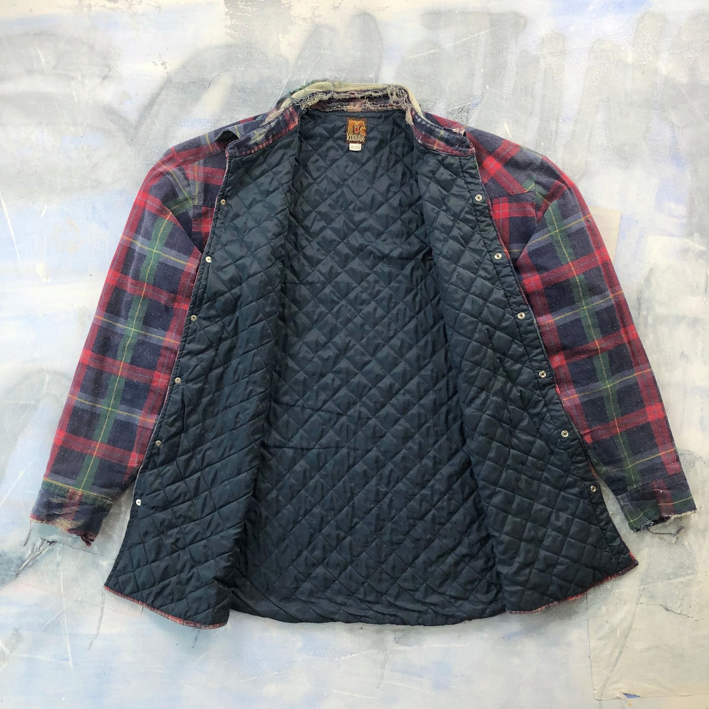 Kodiak Distressed Quilted Lined Button Flannel XXL
