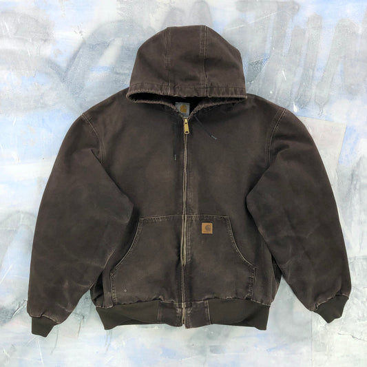 Vintage Carhartt J25 Thermal Lined Workwear Zip Hooded Jacket XL