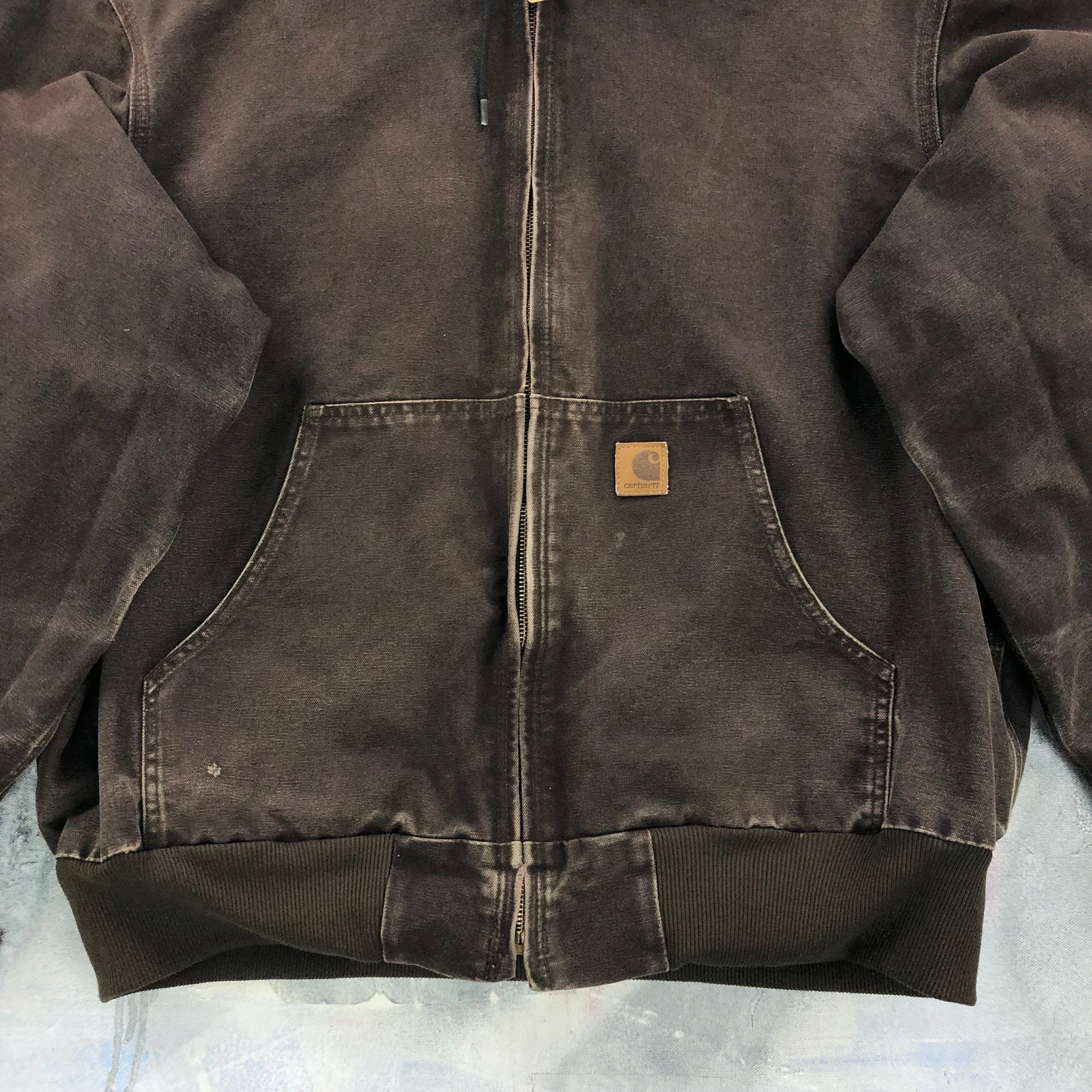 Vintage Carhartt J25 Thermal Lined Workwear Zip Hooded Jacket XL