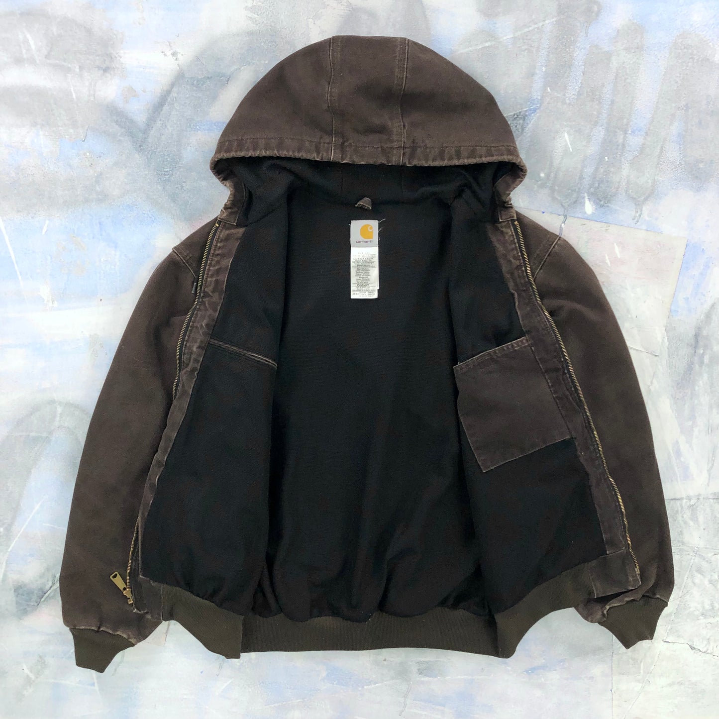 Vintage Carhartt J25 Thermal Lined Workwear Zip Hooded Jacket XL