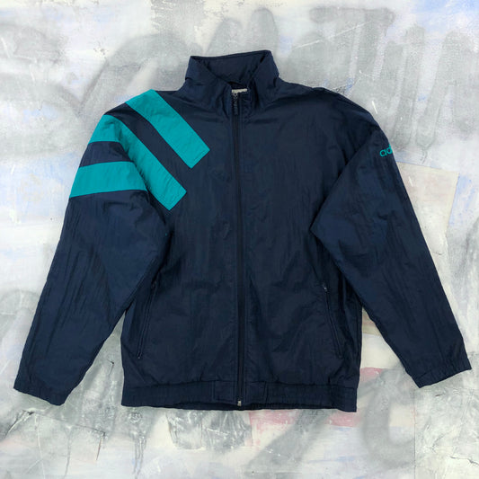 Vintage 90s Adidas Three Stripes Edmonton Wrestling Club Blanket Lined Windbreaker Zip Jacket M