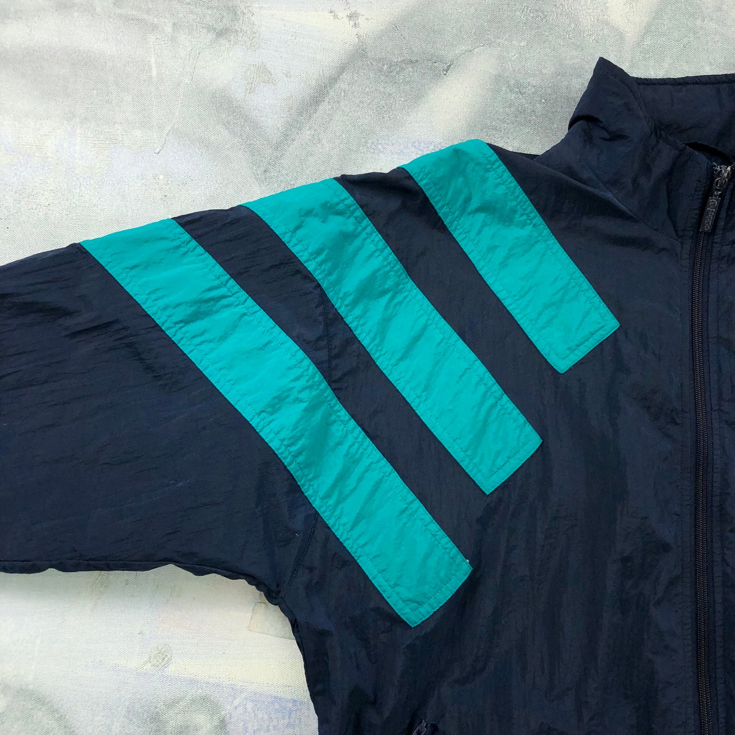 Vintage 90s Adidas Three Stripes Edmonton Wrestling Club Blanket Lined Windbreaker Zip Jacket M