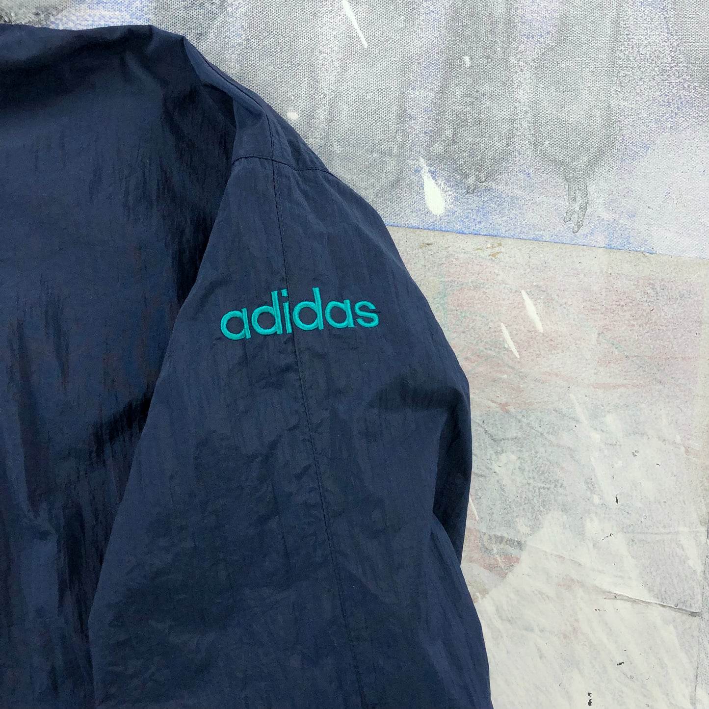 Vintage 90s Adidas Three Stripes Edmonton Wrestling Club Blanket Lined Windbreaker Zip Jacket M