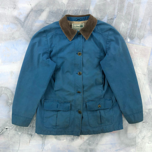 L.L Bean Plaid Lined Corduroy Collar Barn Button Jacket S