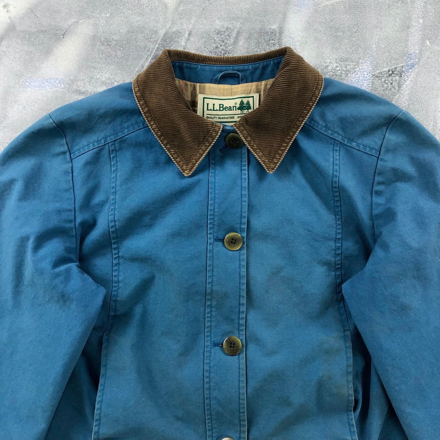 L.L Bean Plaid Lined Corduroy Collar Barn Button Jacket S