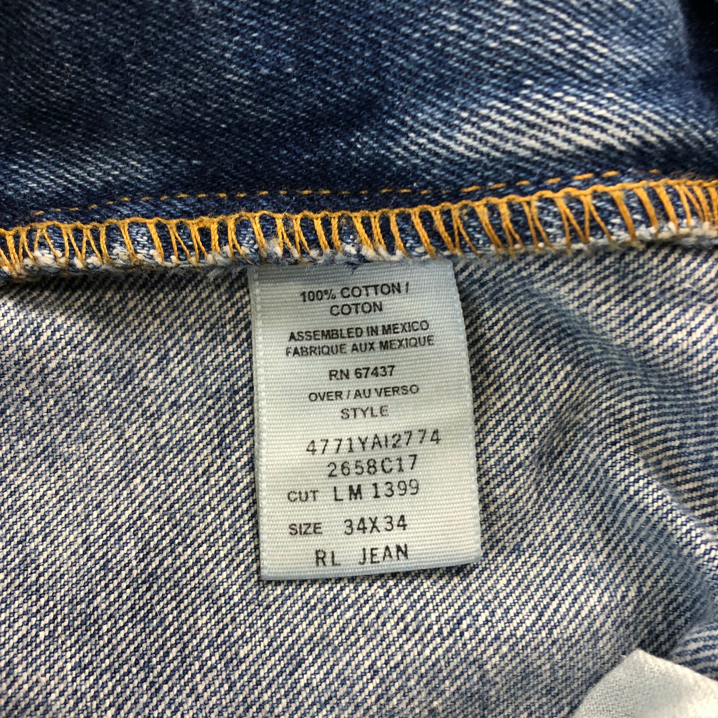 Ralph Lauren Polo Jeans Co. Straight Denim Jean W34
