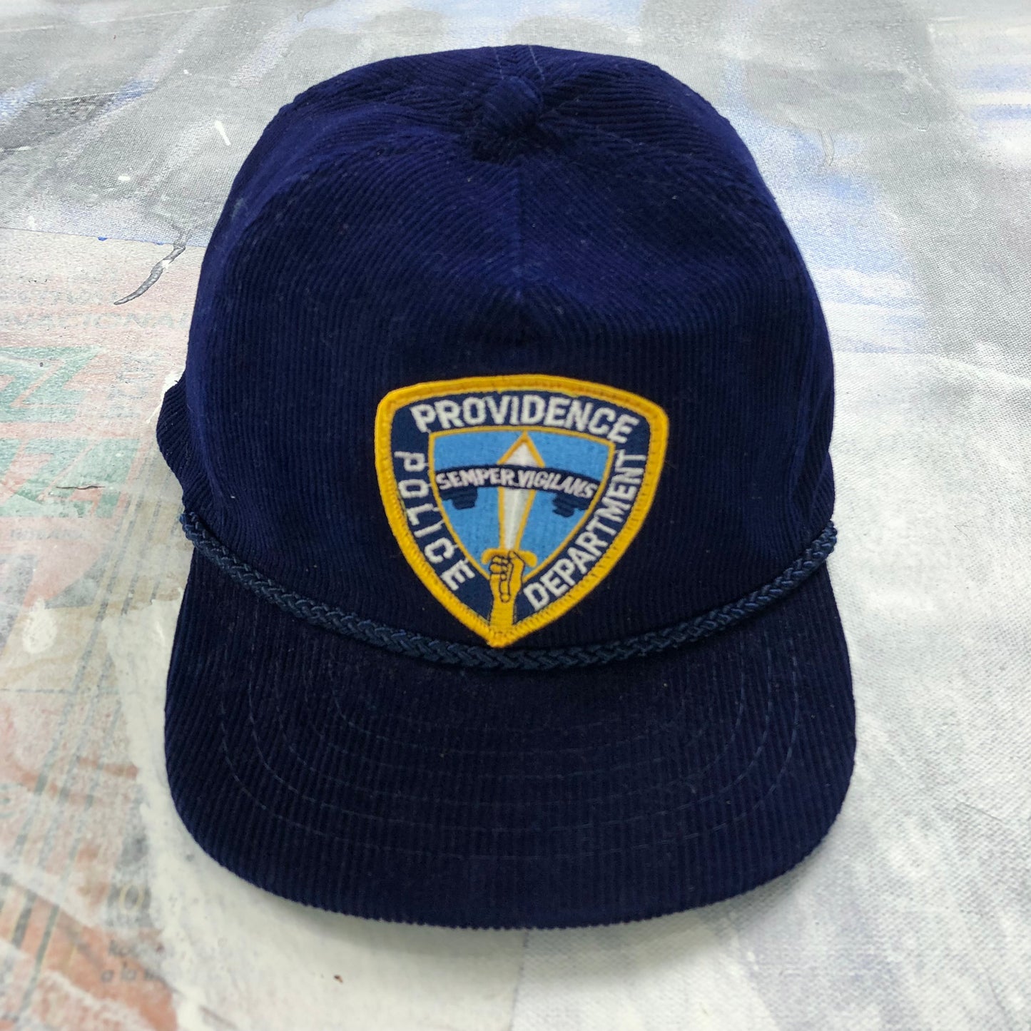 Vintage Providence Police Department Corduroy Rope Snapback Hat