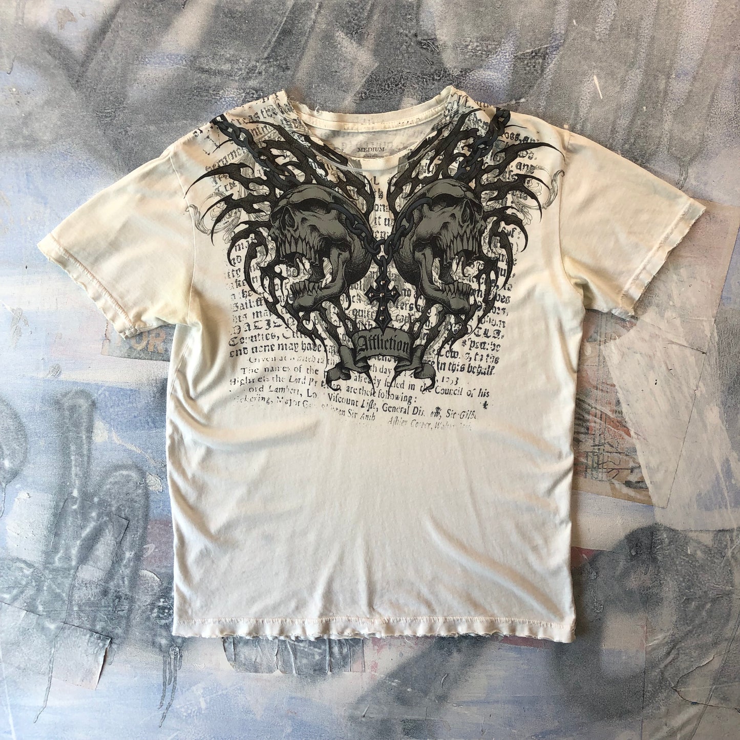 Vintage Affliction Skull Cross T Shirt M