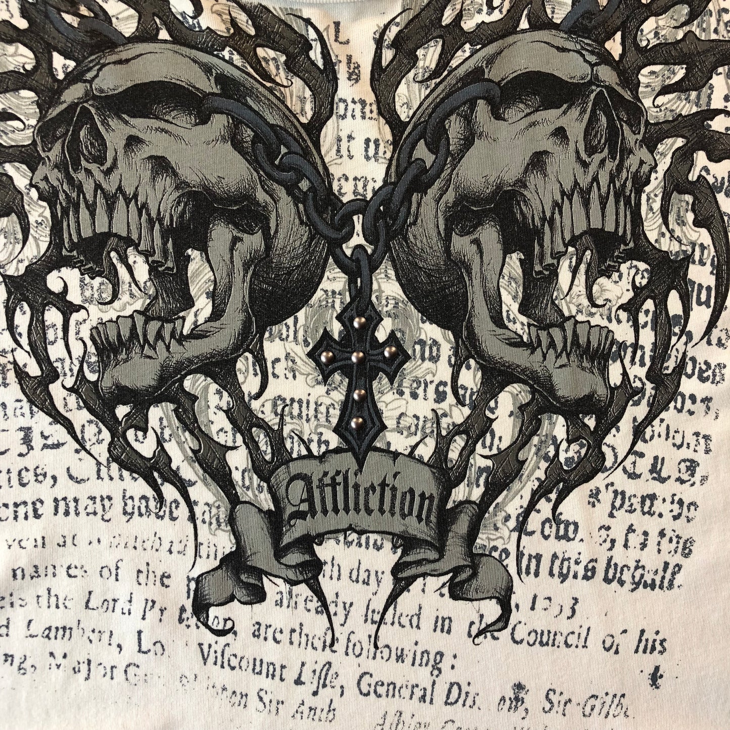 Vintage Affliction Skull Cross T Shirt M