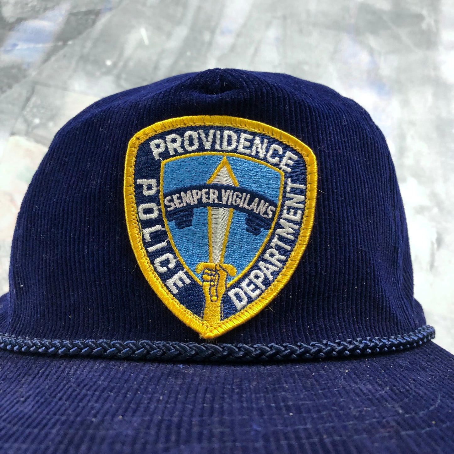 Vintage Providence Police Department Corduroy Rope Snapback Hat