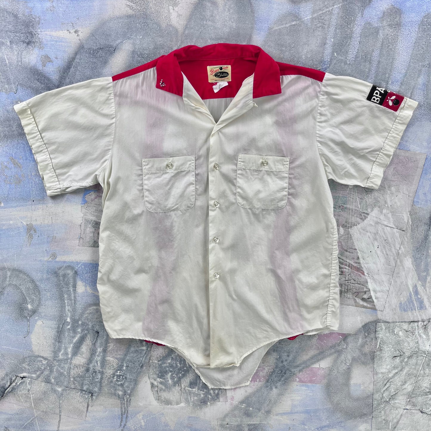 Vintage 70s Victoria Bowling Alleys Rockabilly Button Shirt M