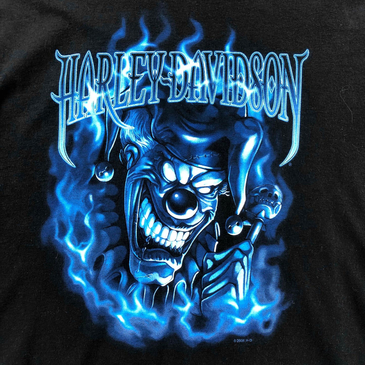 Vintage Harley Davidson Motorcycles Joker Flames Montana Long Sleeve T Shirt L