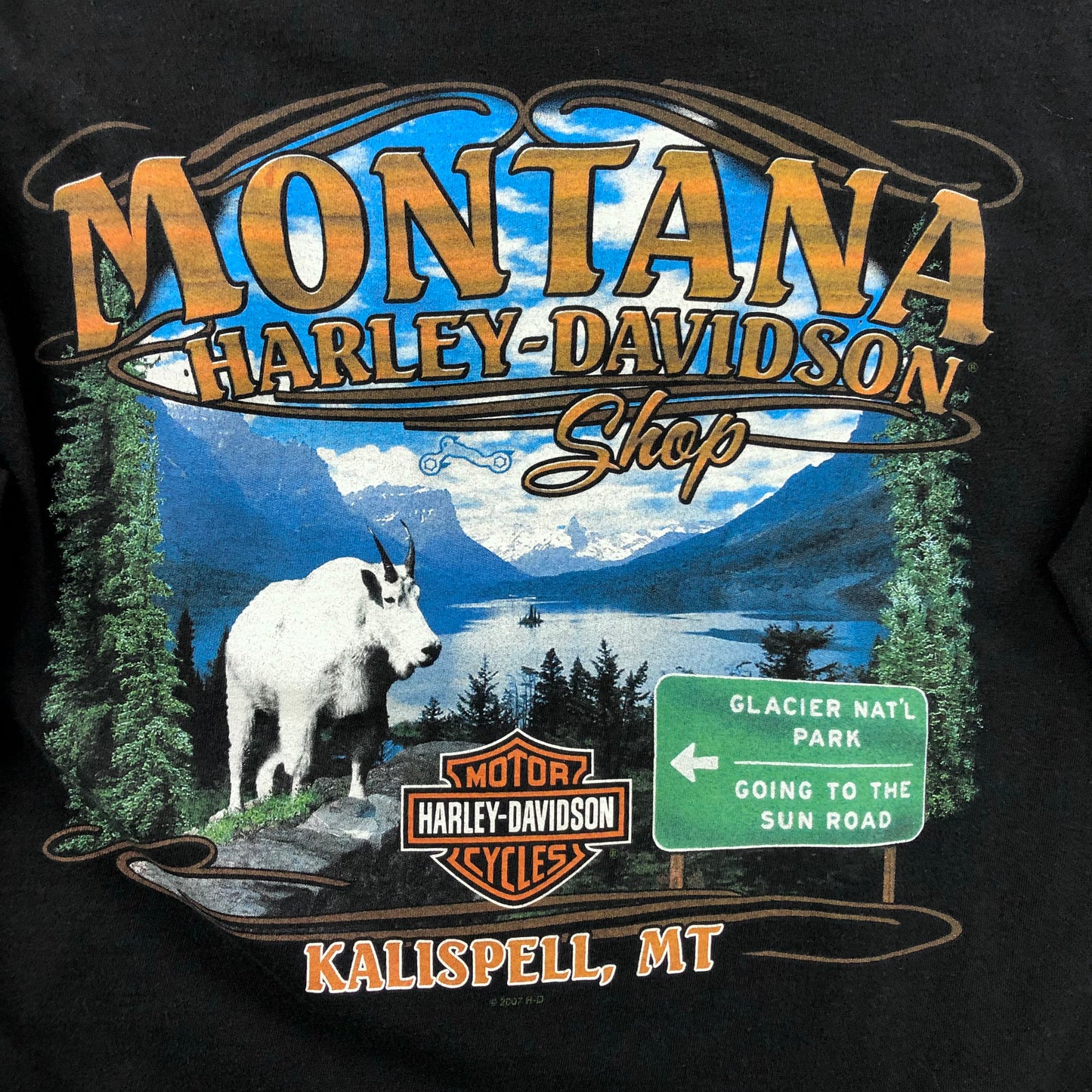 Vintage Harley Davidson Motorcycles Joker Flames Montana Long Sleeve T Shirt L