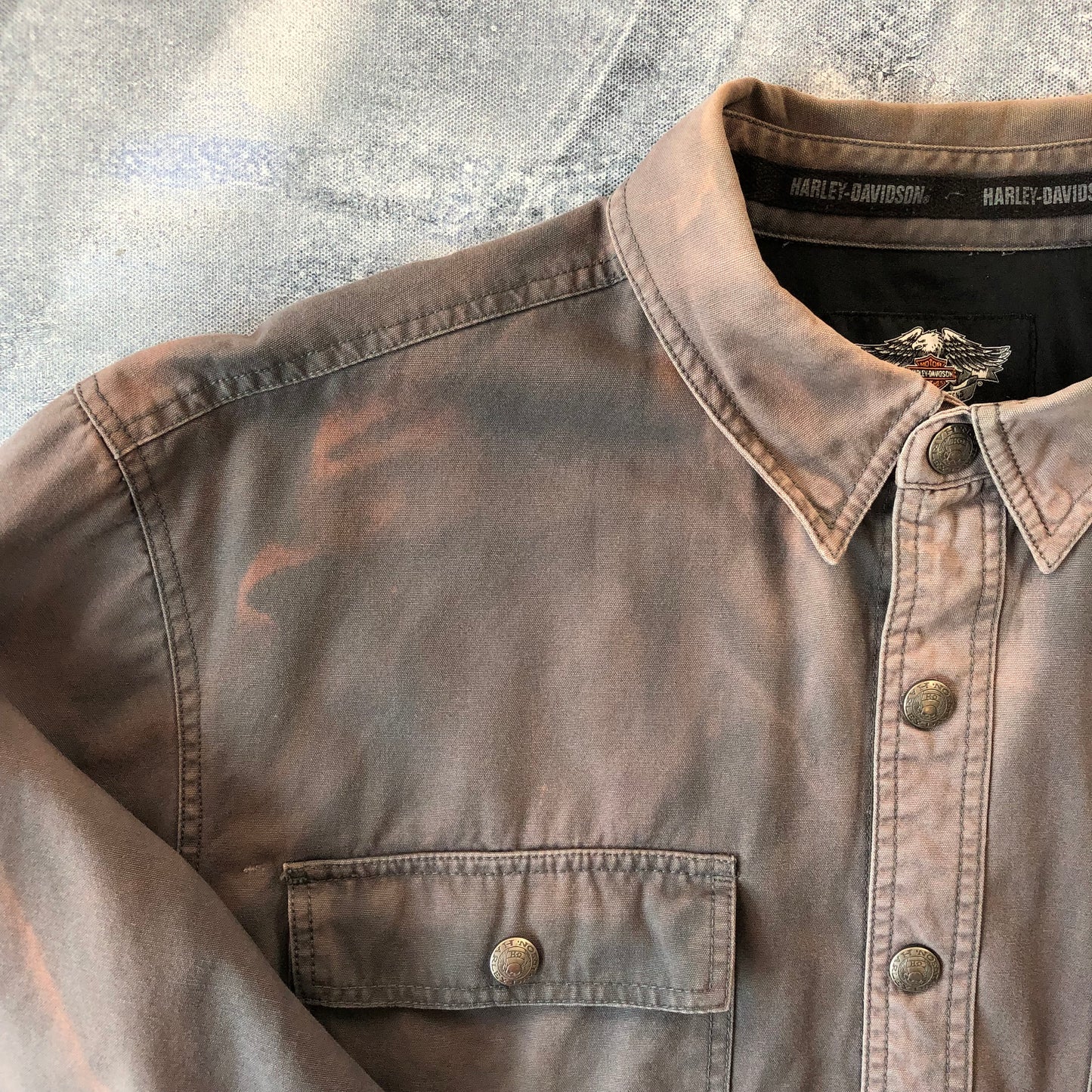 Vintage Harley Davidson Motorcycles Willie G Skull Blanket Lined Button Jacket XL