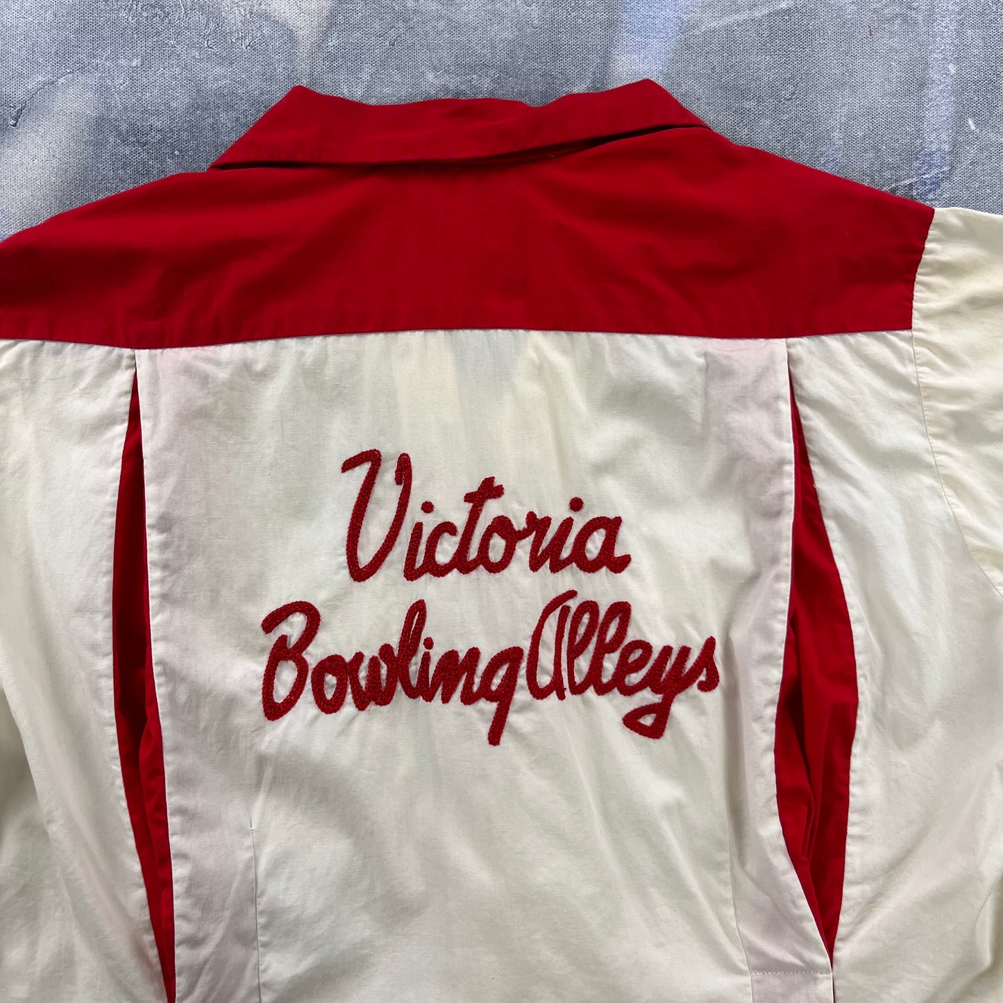 Vintage 70s Victoria Bowling Alleys Rockabilly Button Shirt M