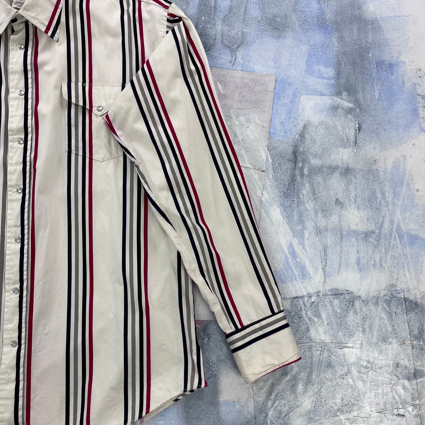 Vintage 90s USA Old El Paso Western Stripe Long Sleeve Shirt XL