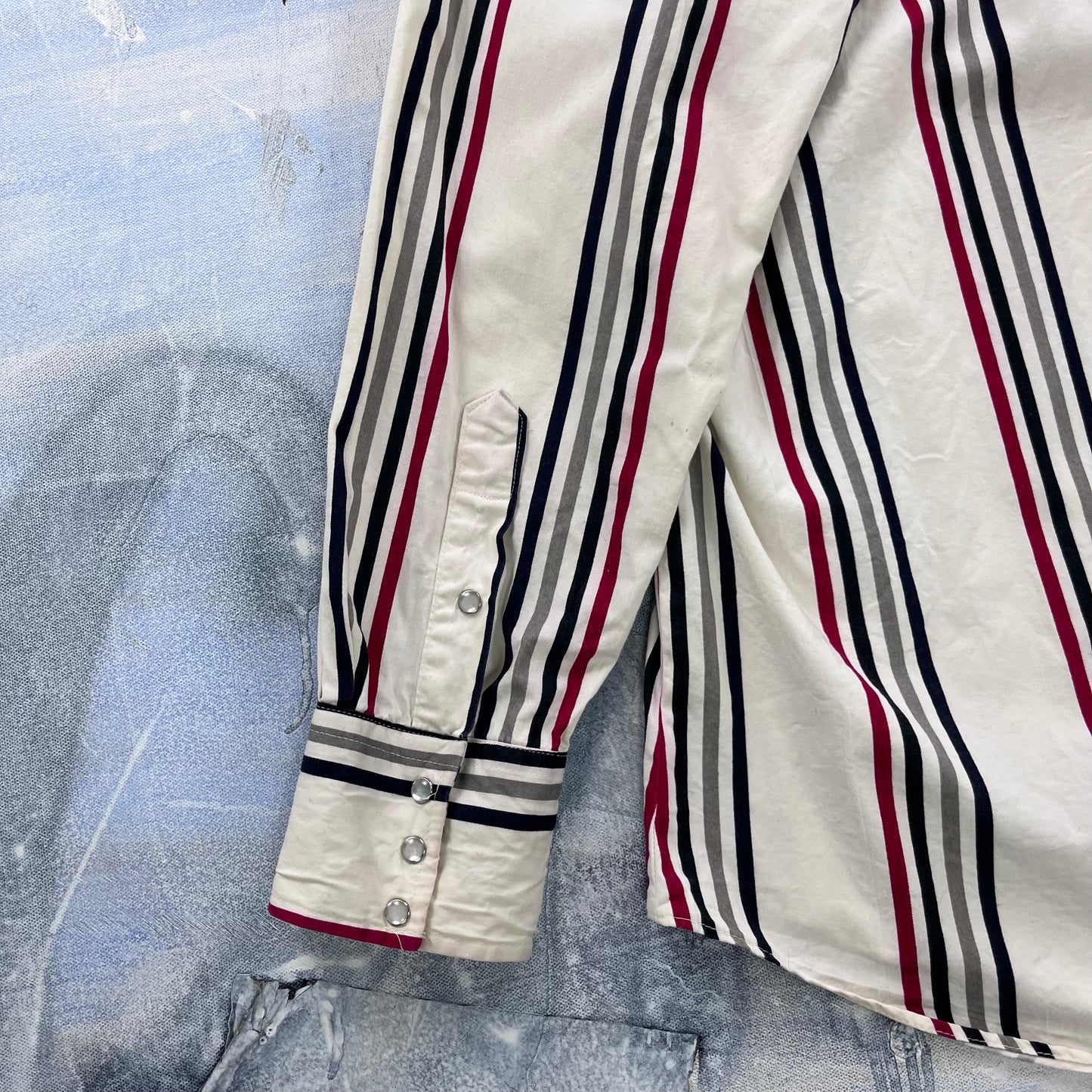Vintage 90s USA Old El Paso Western Stripe Long Sleeve Shirt XL