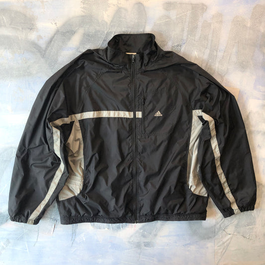 Vintage 90s Adidas Three Stripes Lined Windbreaker Zip Jacket XL
