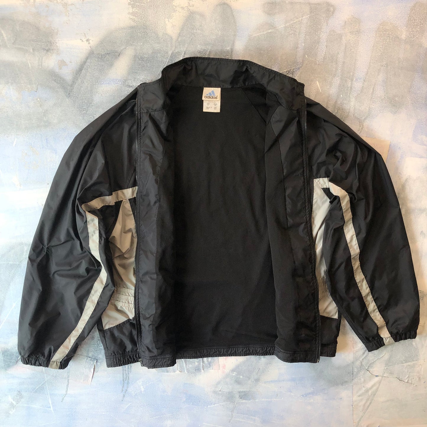 Vintage 90s Adidas Three Stripes Lined Windbreaker Zip Jacket XL