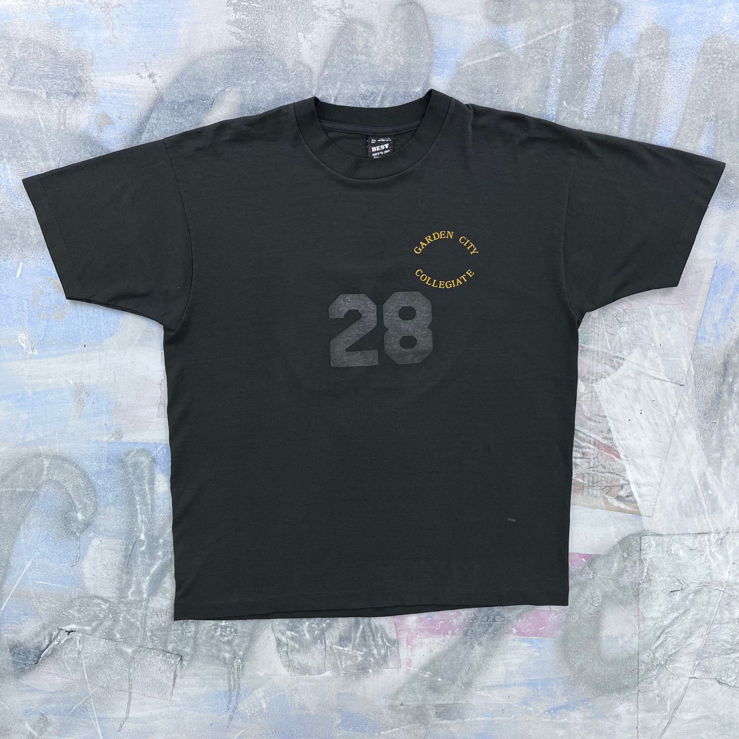 Vintage 90s USA Garden City Collegiate High School 28 Single Stitch T Shirt XL