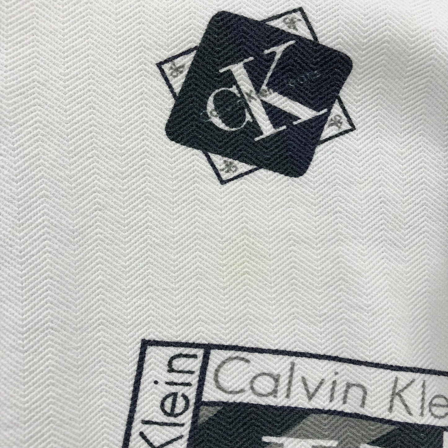 Vintage 90s USA Calvin Klein AOP Logo Long Sleeve Polo Shirt XL