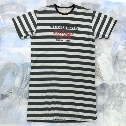 Vintage 90s USA Alcatraz Psycho Ward Outpatient Long T Shirt OSFA