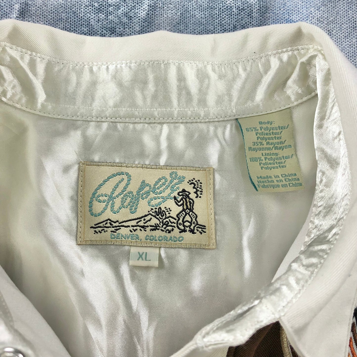 Vintage Roper Western Rodeo Pearl Snap Flame Embroided Button Shirt XL