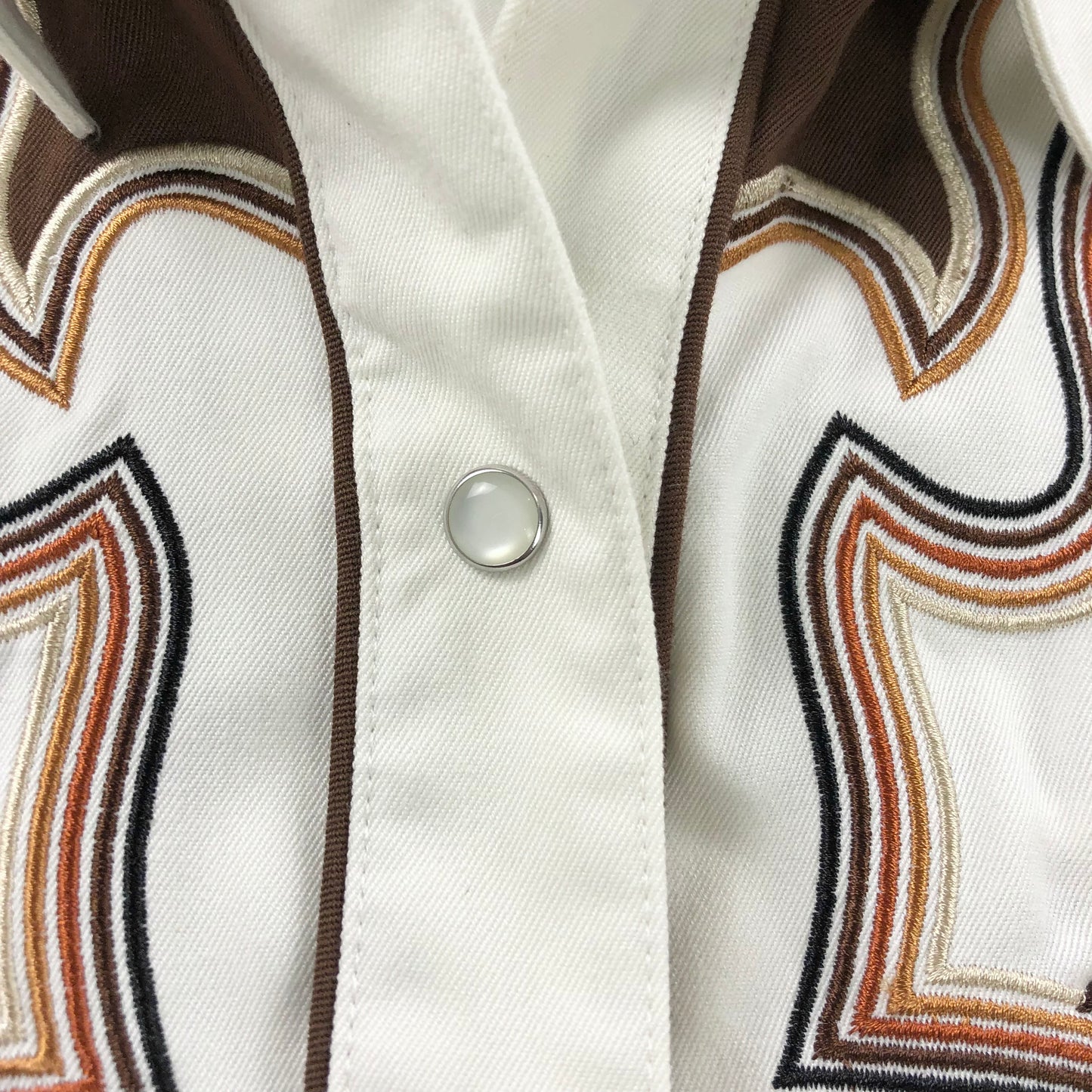 Vintage Roper Western Rodeo Pearl Snap Flame Embroided Button Shirt XL
