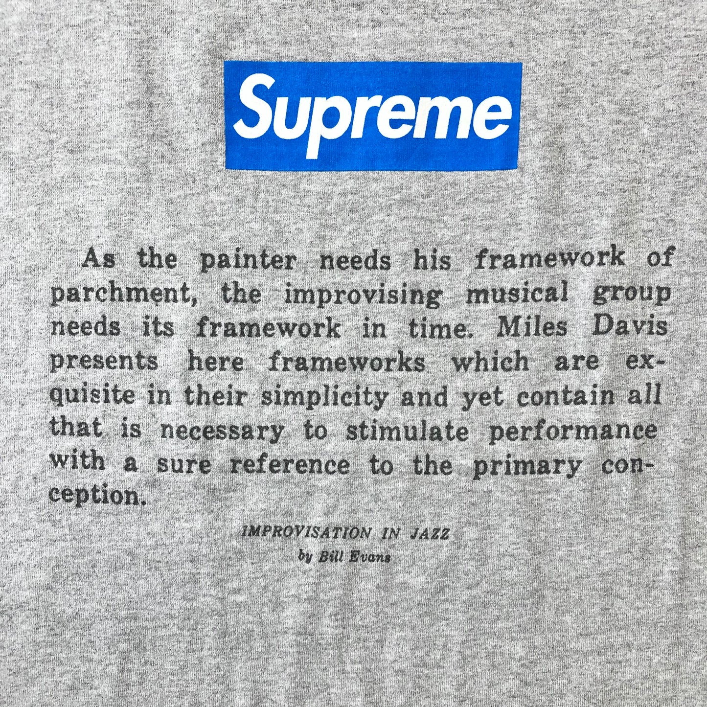 Vintage USA Supreme Kind Of Blue Miles Davis T Shirt XL