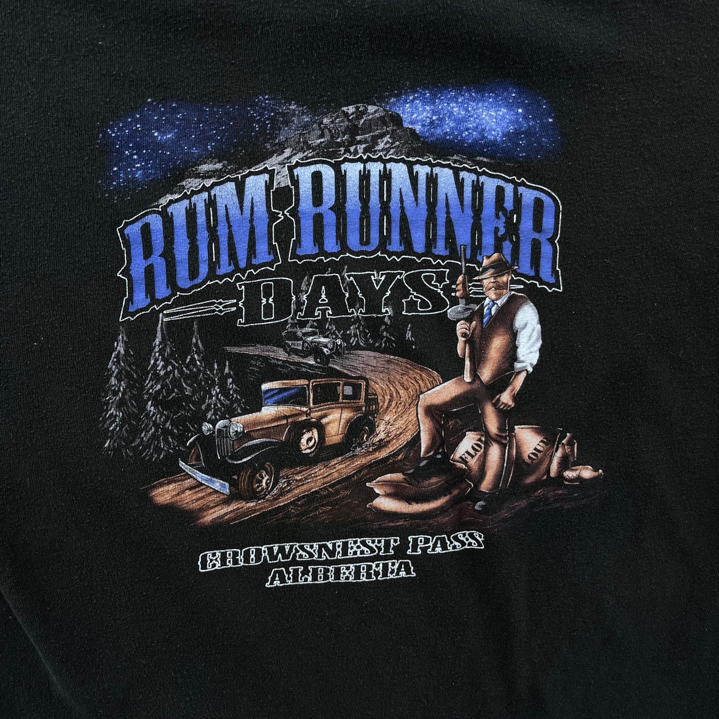 Vintage Rum Runner Days Growsnest Alberta T Shirt L