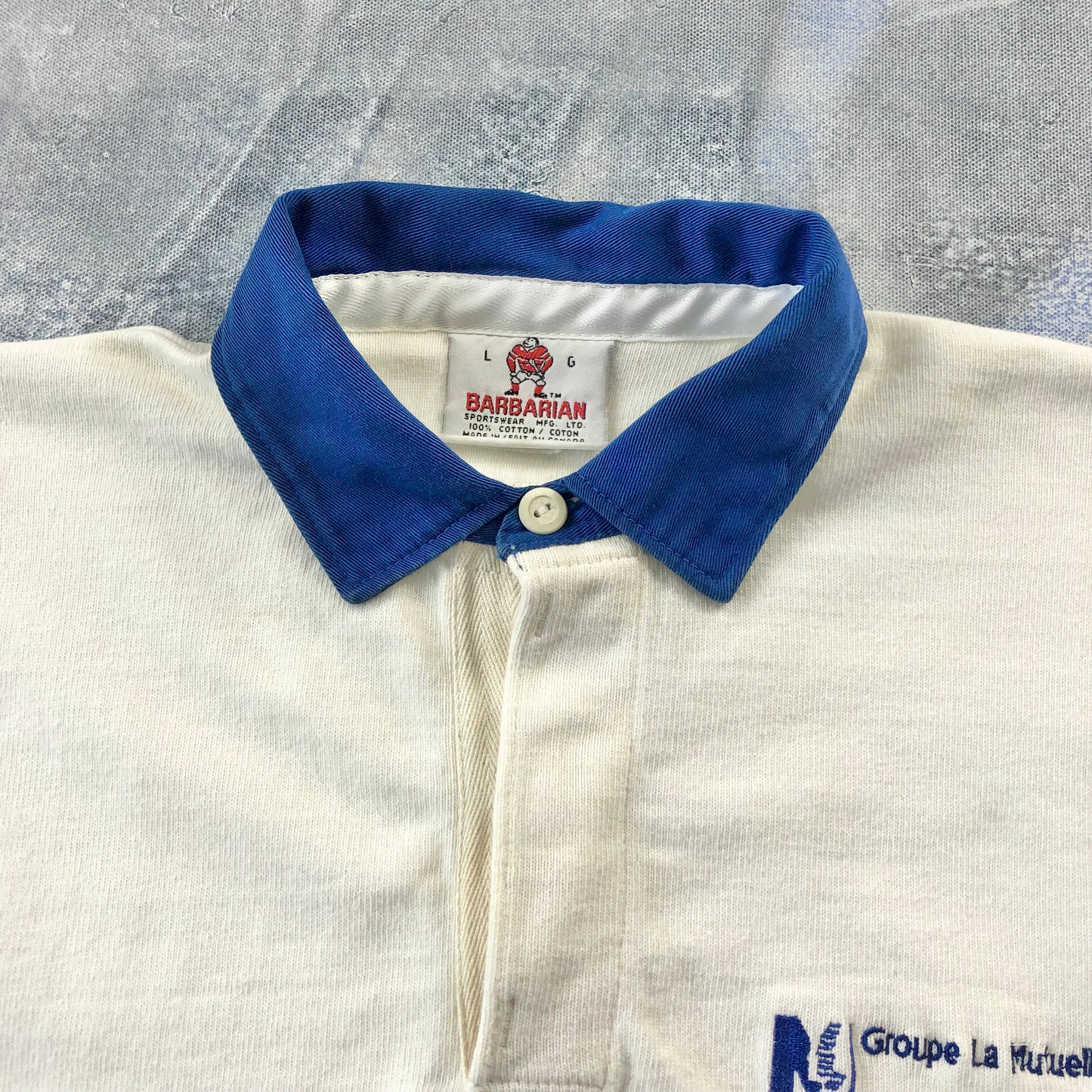 Vintage 90s Barbarian Rugby Long Sleeve Polo Shirt L