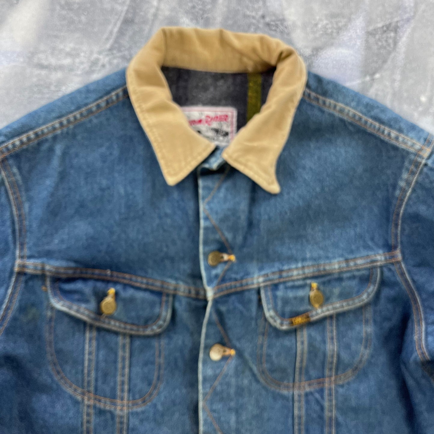 Vintage Lee Storm Rider Blanket Lined Denim Button Jacket L