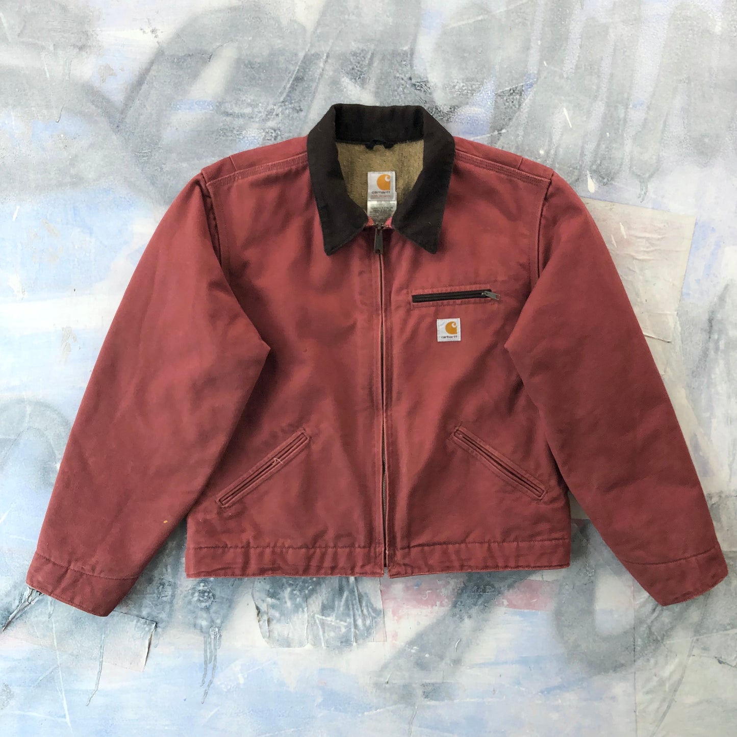 Vintage Carhartt WJ097 Detroit Workwear Blanket Lined Zip Jacket L