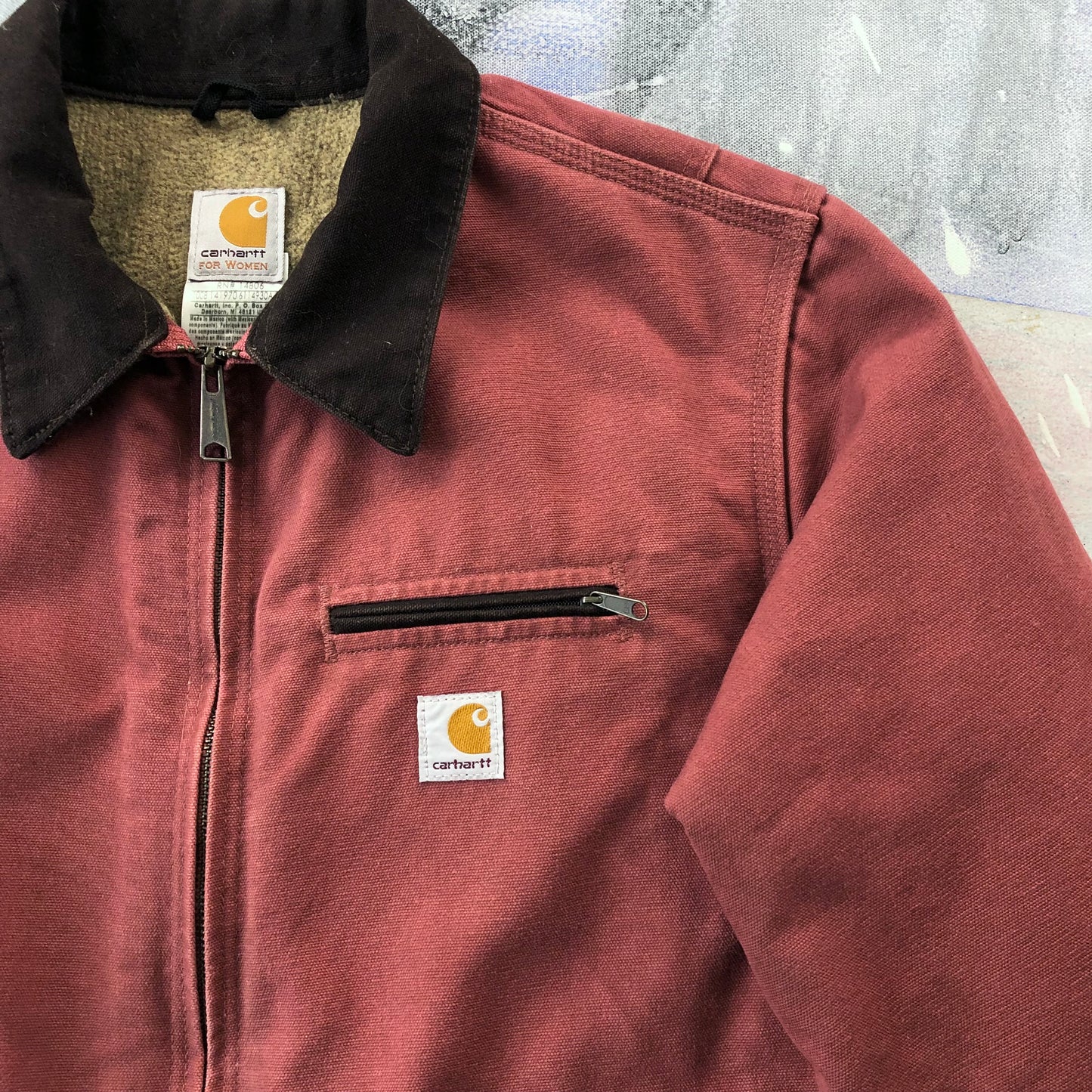 Vintage Carhartt WJ097 Detroit Workwear Blanket Lined Zip Jacket L