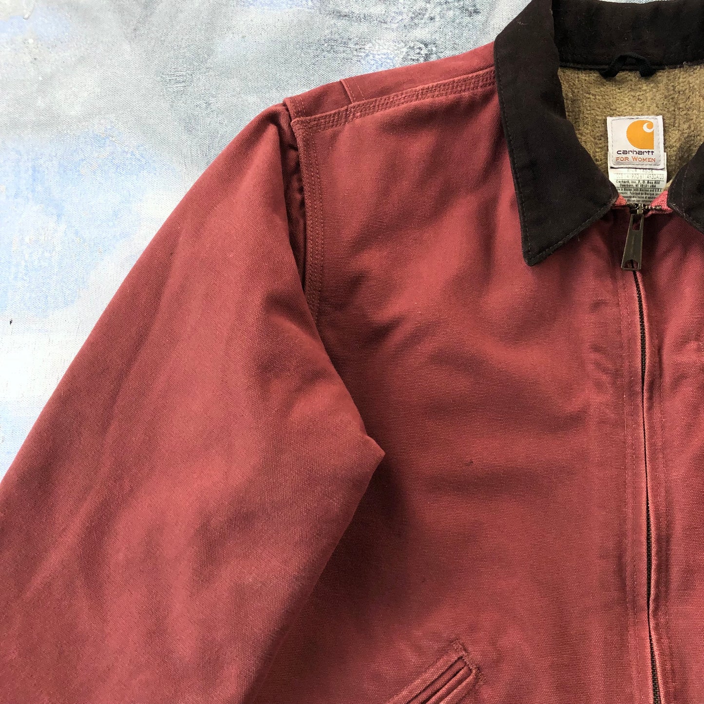 Vintage Carhartt WJ097 Detroit Workwear Blanket Lined Zip Jacket L