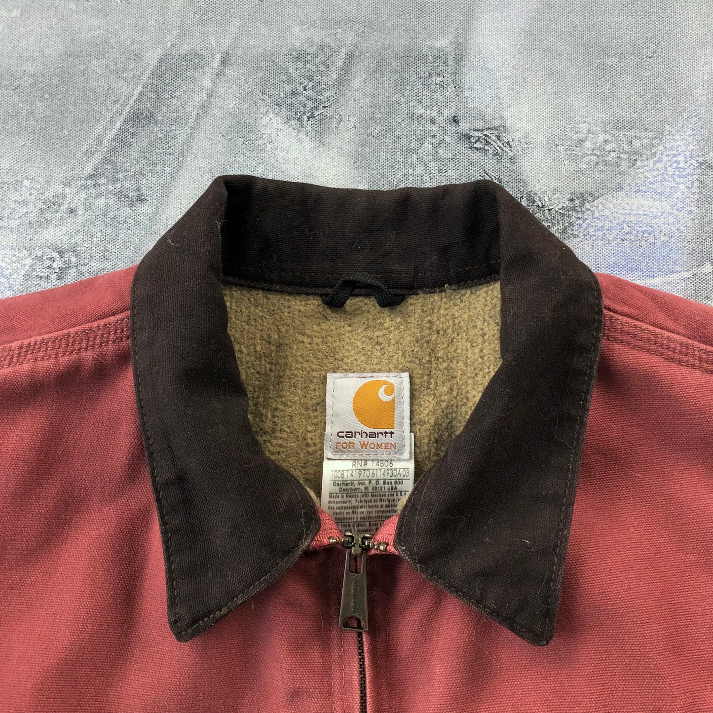 Vintage Carhartt WJ097 Detroit Workwear Blanket Lined Zip Jacket L