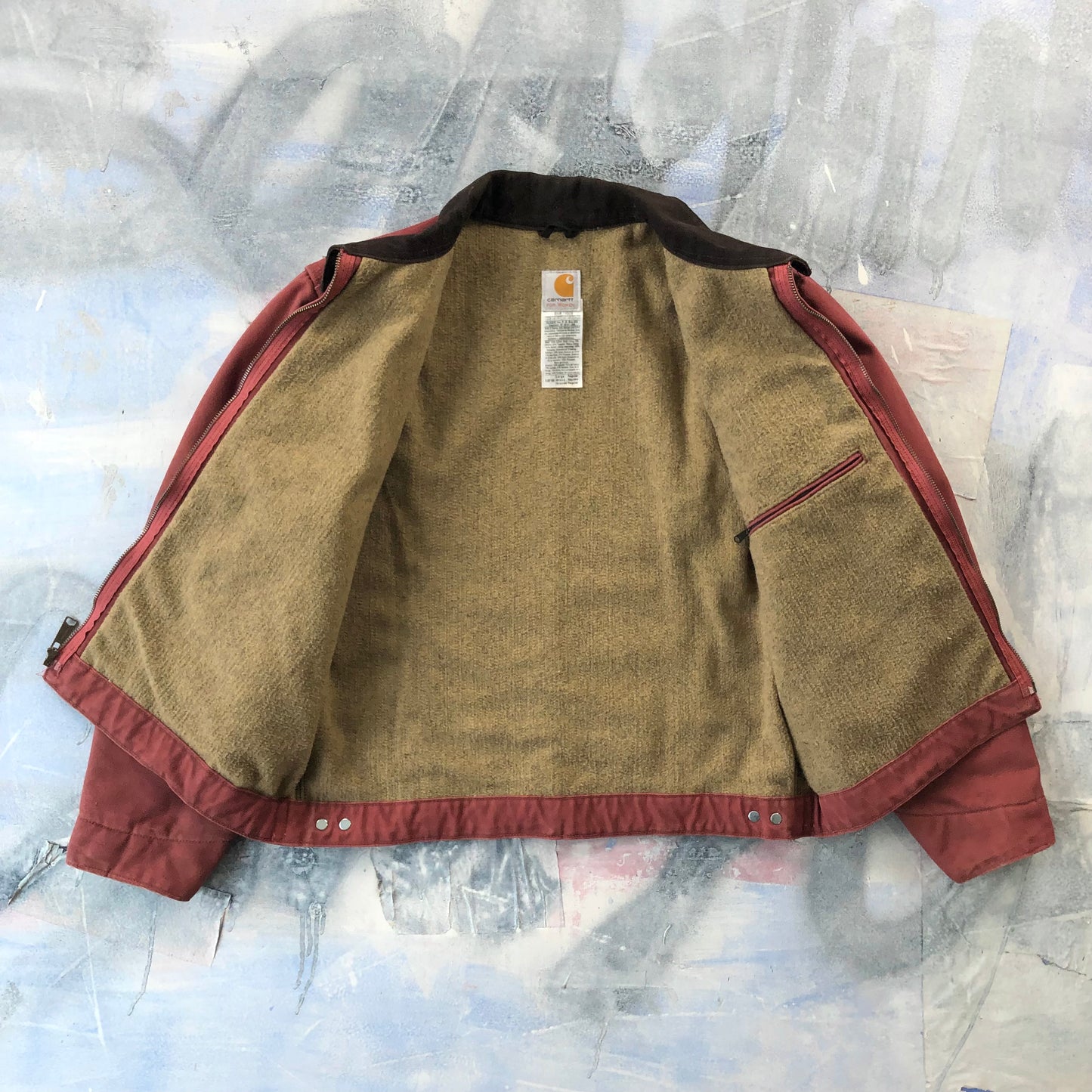 Vintage Carhartt WJ097 Detroit Workwear Blanket Lined Zip Jacket L