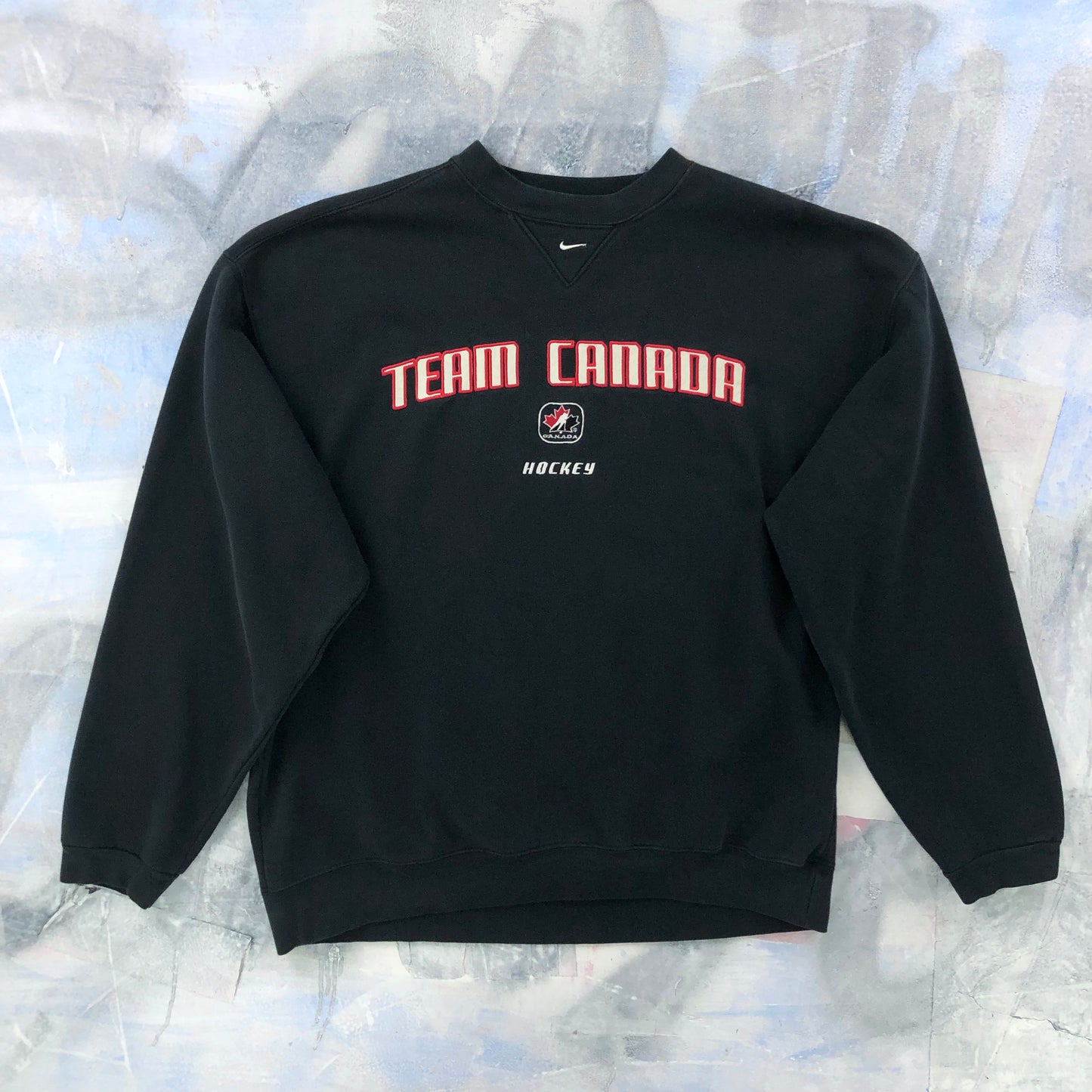 Vintage Nike Team Canada Center Swoosh Embroided Crewneck Sweatshirt L