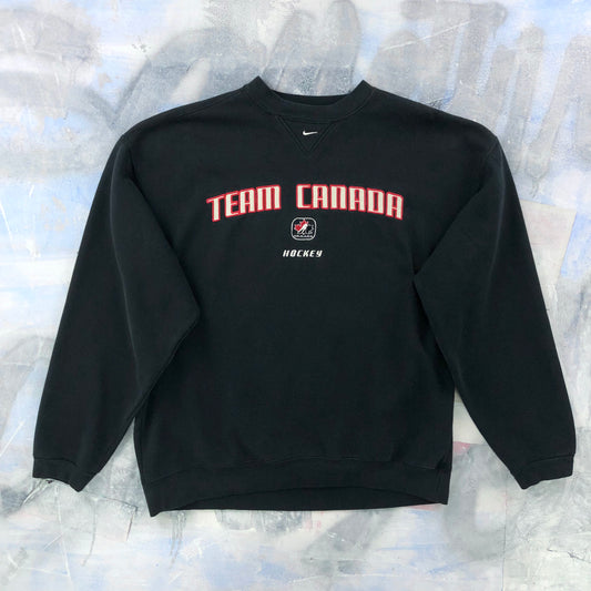 Vintage Nike Team Canada Center Swoosh Embroided Crewneck Sweatshirt L