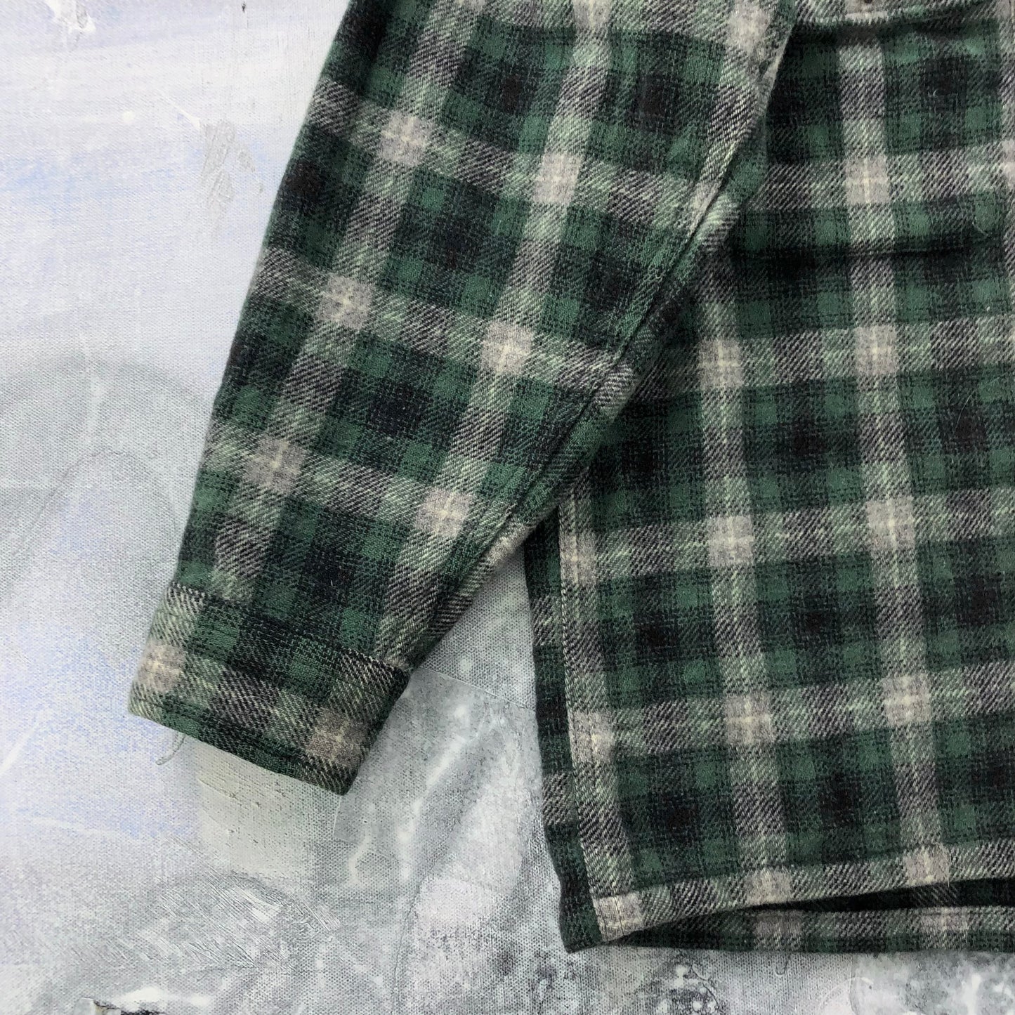 Vintage Pendleton Elbow Patch Wool Flannel Button Shirt S