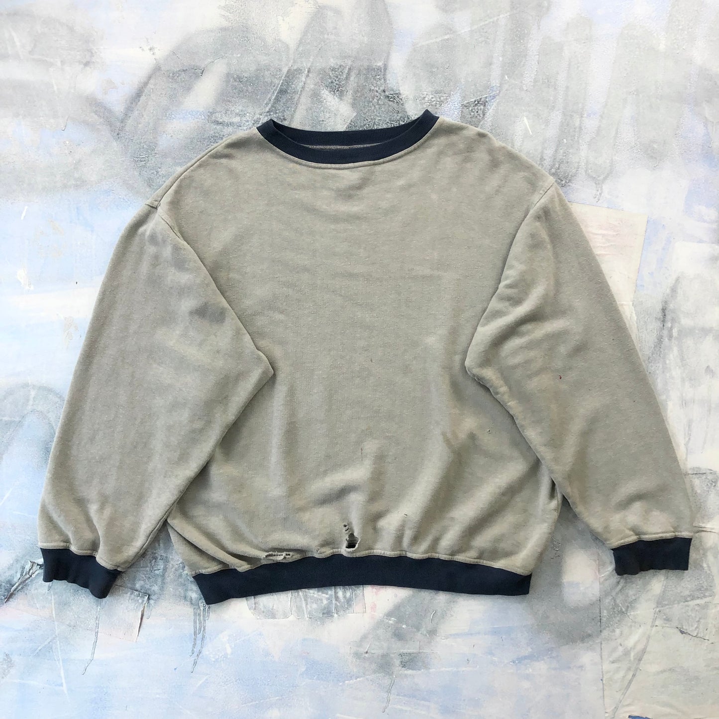 Hemp & Company Distressed Ringer Crewneck Sweatshirt XL