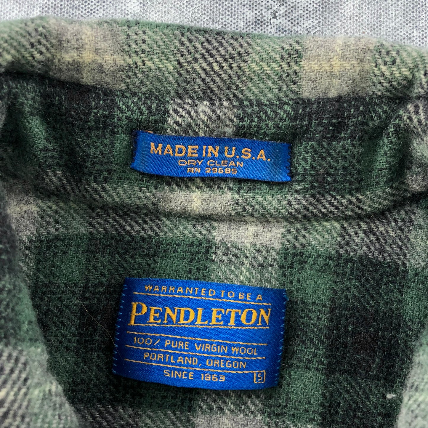Vintage Pendleton Elbow Patch Wool Flannel Button Shirt S